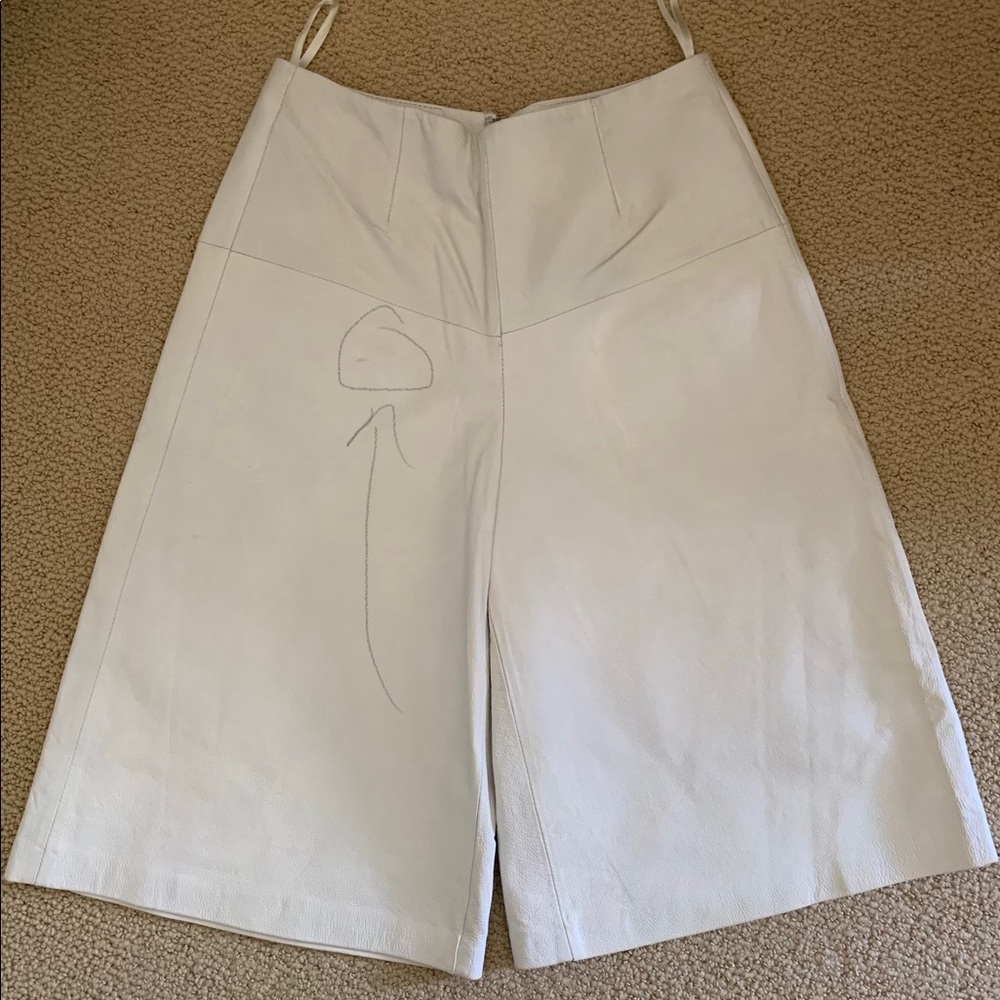 White Leather Culottes - image 4